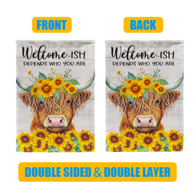 PAMBO Sunflower motif flag brightens outdoor spaces and welcomes guests with cheerful charm.