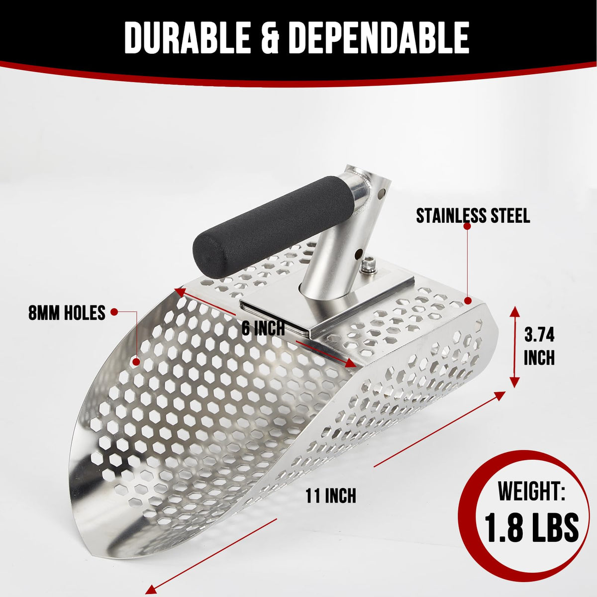PAMLIAPY sand scoop detachable handle demonstrates easy setup