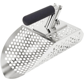PAMLIAPY sand scoop closeup highlights durable stainless steel for beach searches