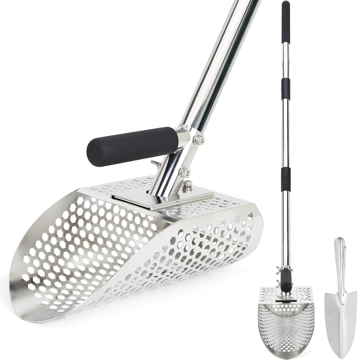 PAMLIAPY sand scoop with long handle for easy beach treasure hunting