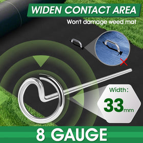 Pamofuper 8-gauge steel nails provide strong grip in hard soil