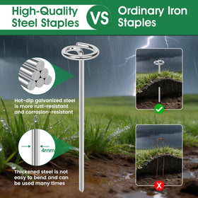 Pamofuper durable garden stakes fix weed mats and tarps