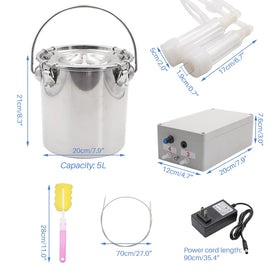 PAMUNULA 5L goat milking machine, side angle, portable for home use.