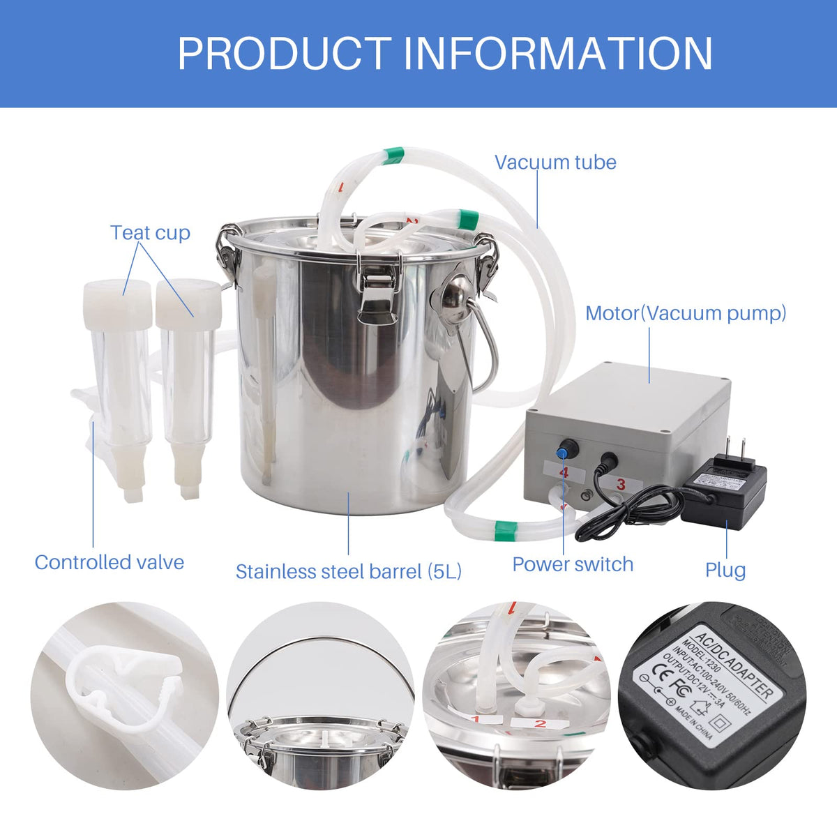 PAMUNULA stainless steel bucket closeup, durable and easy to clean.