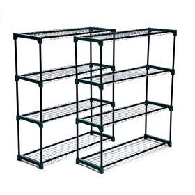 Garden shelving used in greenhouse for seed trays