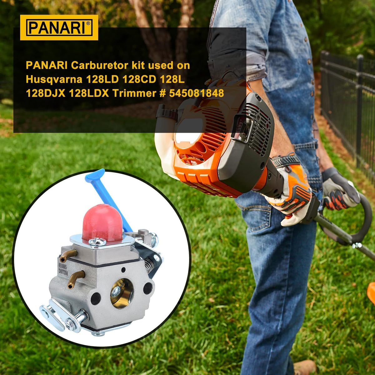Panari 128LD carburetor kit included improves maintenance efficiency