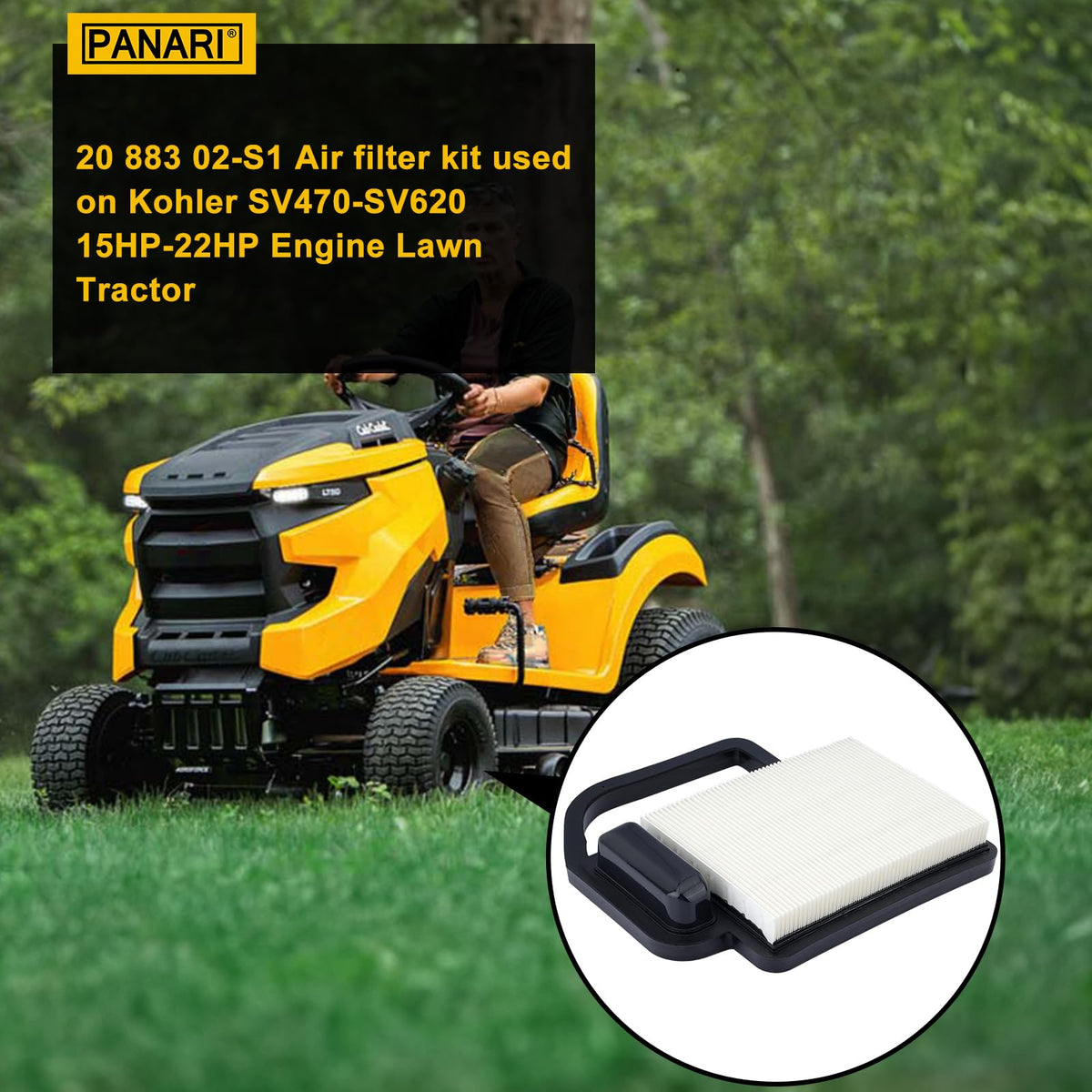 Panari filter for Cub Cadet LT1045/LT1042 fits securely for reliable filtration.