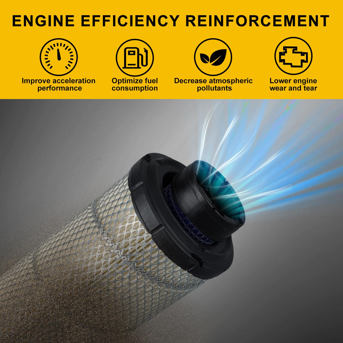 Panari air filter on Kohler engine showing clean airflow potential.
