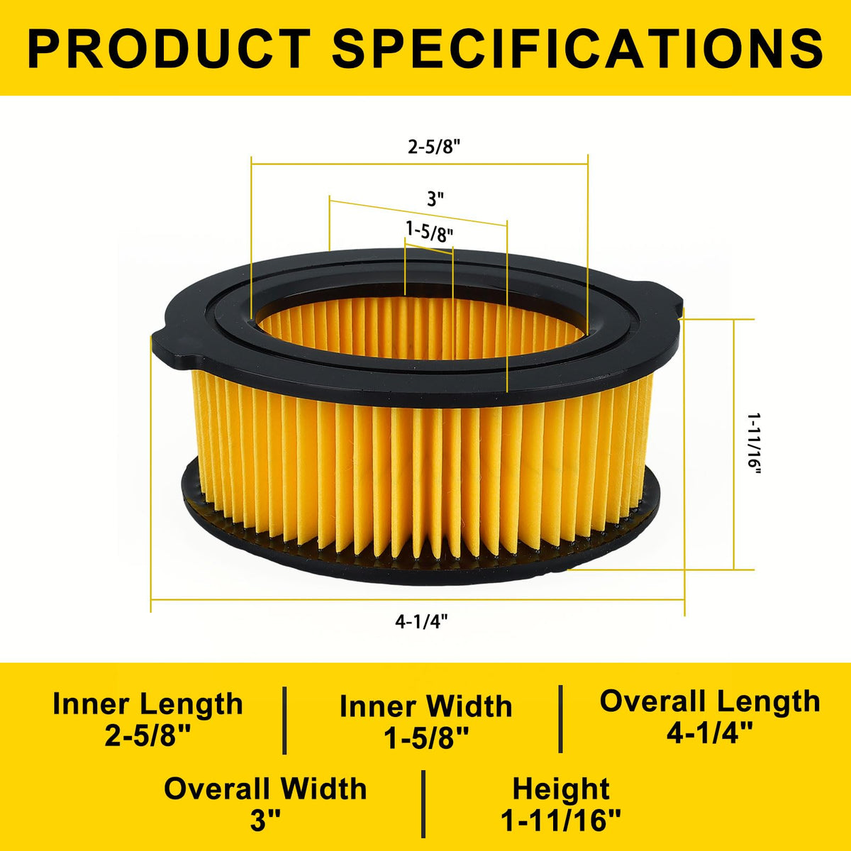 Panari air filter polyurethane seal for snug, lasting fit.