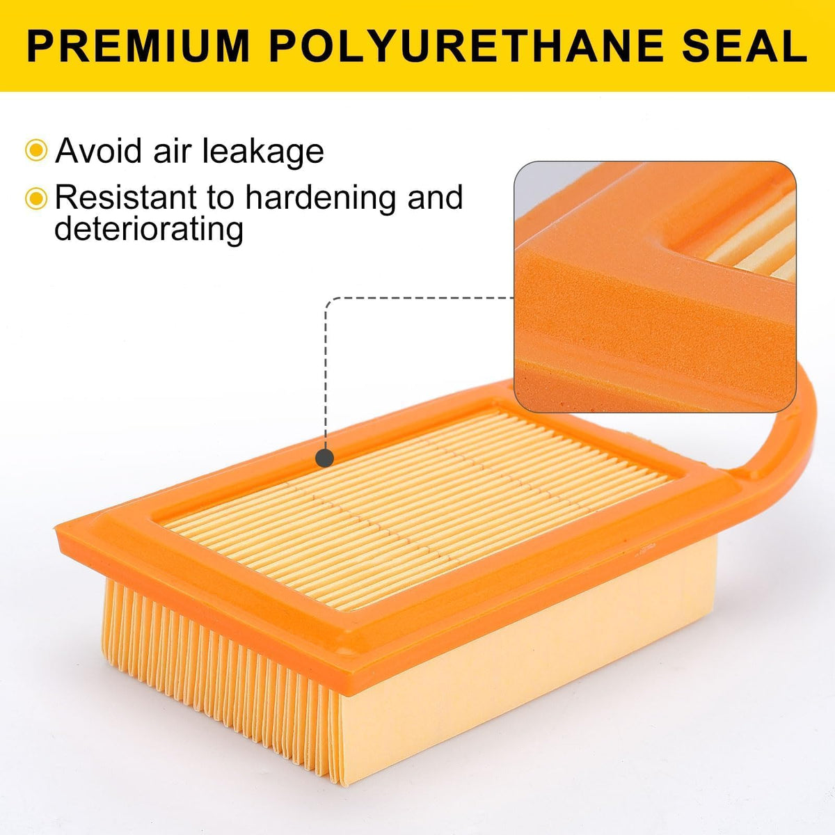 Panari BR600 air filter polyurethane seal ensures a tight, secure fit.