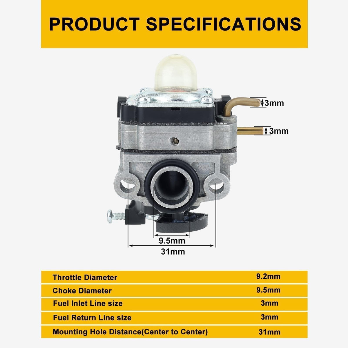 Brass and anodized aluminum construction detail on Panari carburetor