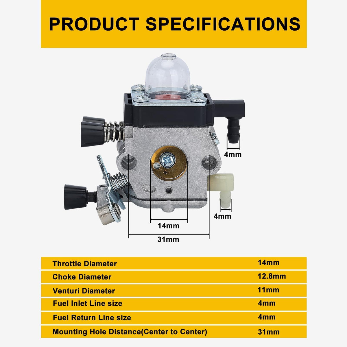 Panari FS55R carburetor brass diaphragm close-up for durability
