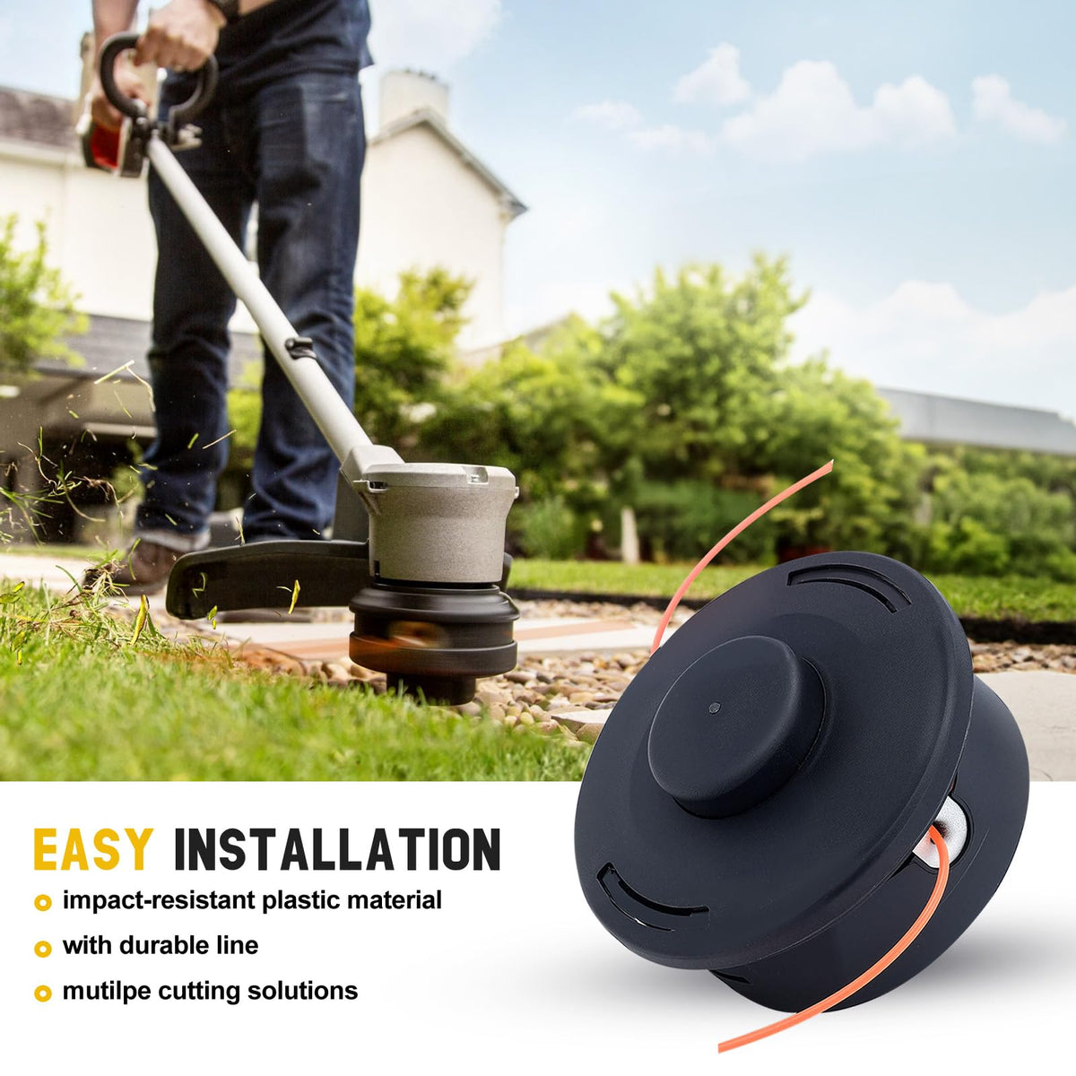 Panari FS91R trimmer head universal-line compatibility with 6m orange line.