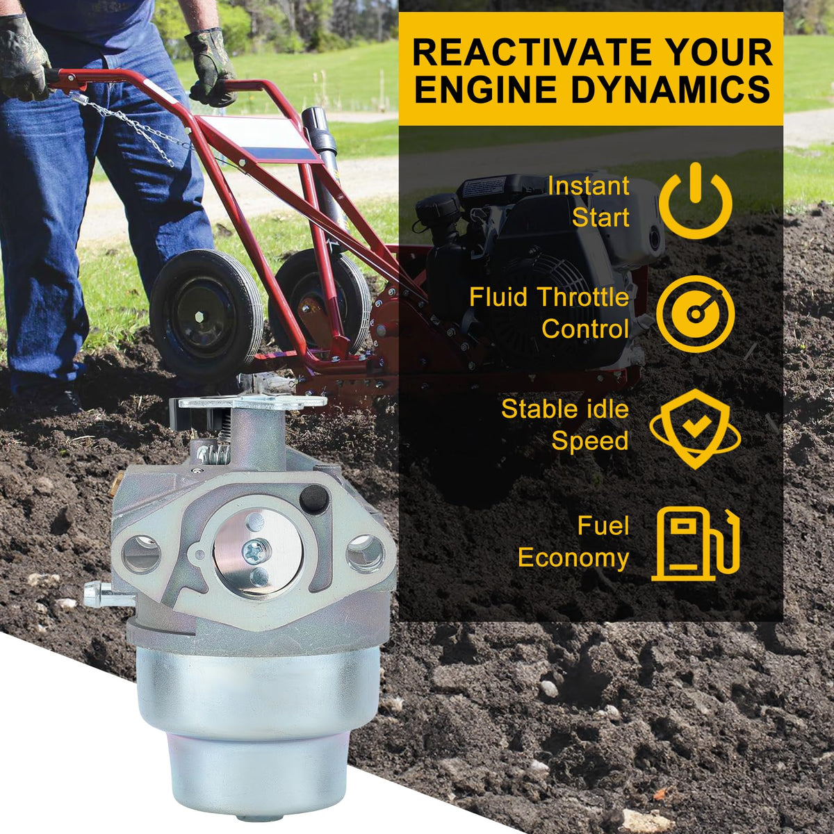 Panari GCV160 carb for Honda lawn mowers ensures steady throttle response.