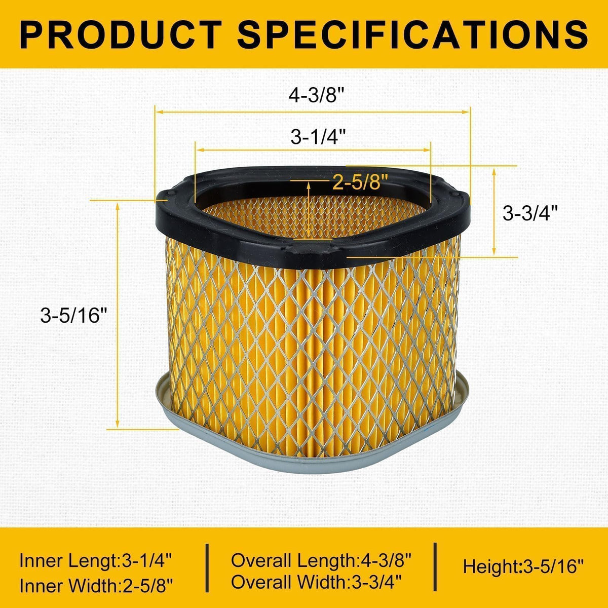Panari GY20661 air filter Kohler 12-083-16 close up seal