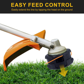 Panari trimmer head cuts grass efficiently for tidy lawns.