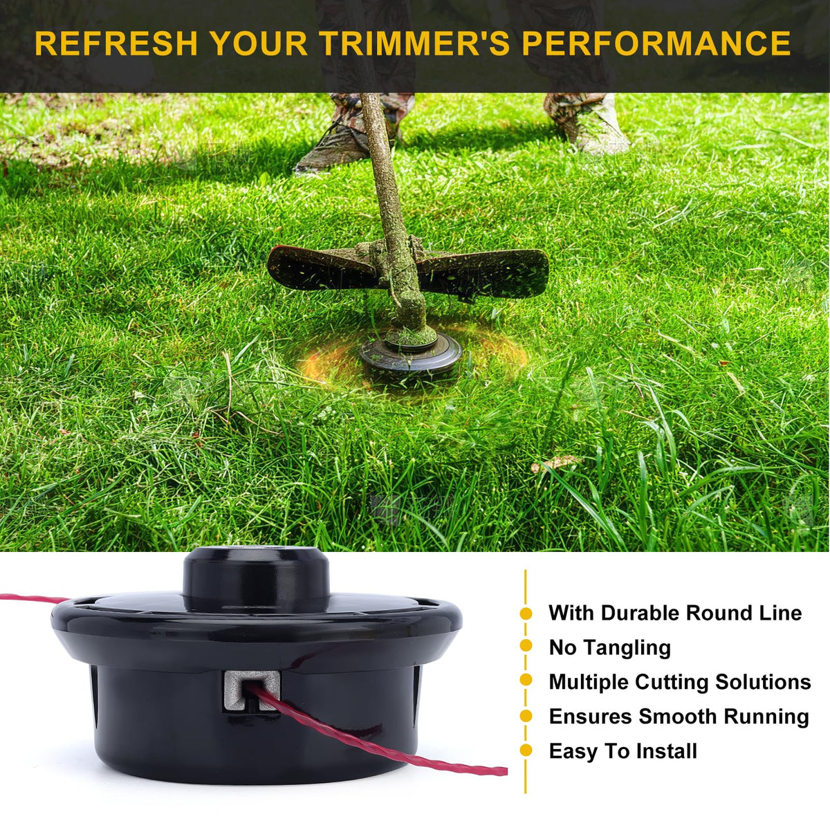 Panari trimmer head installation view for quick mounting on compatible models.