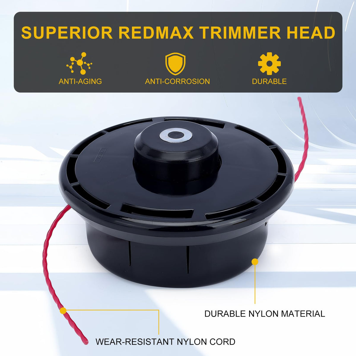 Panari trimmer head demonstrates monofilament option for flexible cutting tasks.
