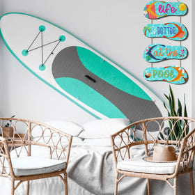 Panelee tropical coastal decor sign elevates dorm or office with seaside mood.