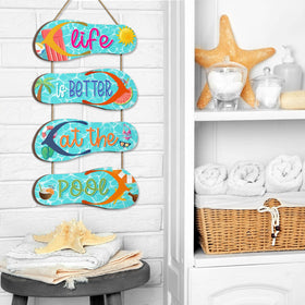 Panelee wooden coastal sign decor brings tropical vibes to any wall.