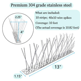 PANGCH Bird Spikes easy attachment with zip ties or screws