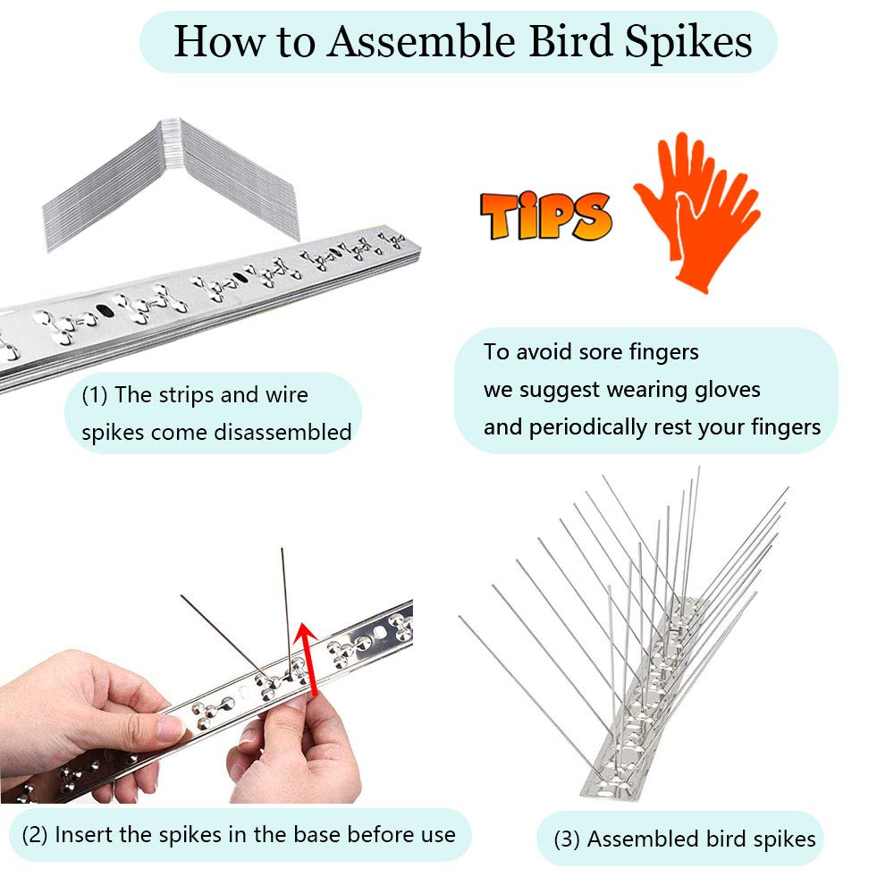 PANGCH bird spikes strip bend-fit for corners and short spaces.