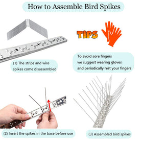 PANGCH bird spikes strip bend-fit for corners and short spaces.