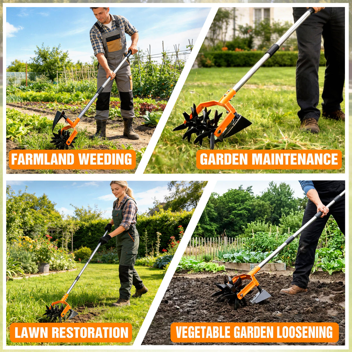 Pankay Rotary Hand Tiller suitable for lawns and seedbeds.