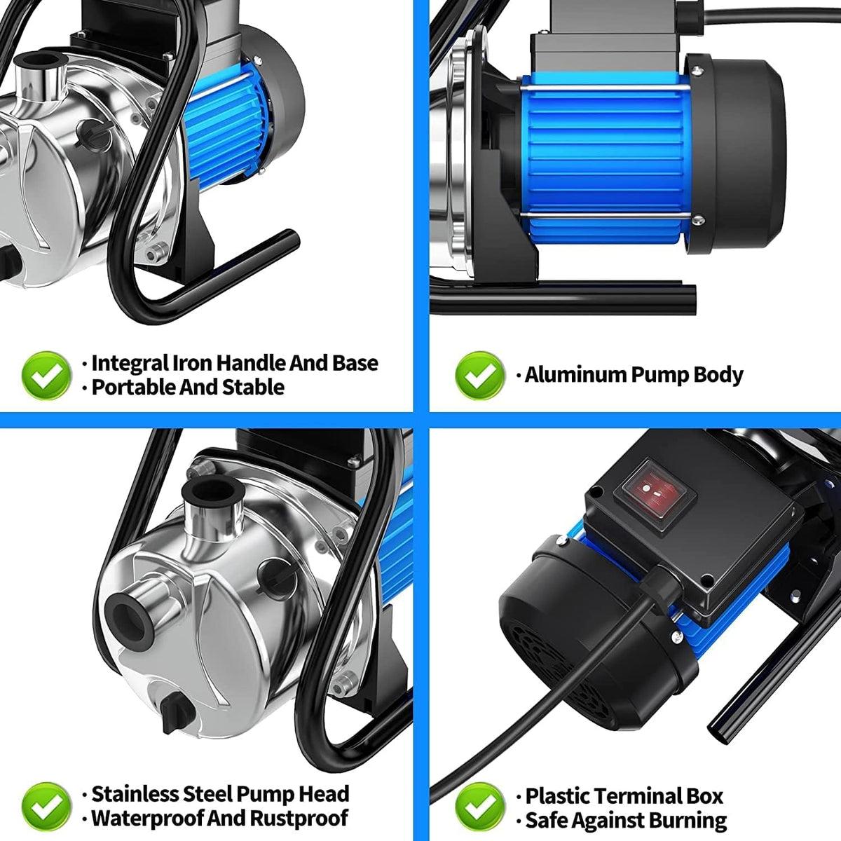 PANRANO 1800 GPH flow rate in action for water transfer
