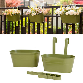 pansparade railing hanging flower pot on balcony rail for vibrant decoration and proper drainage