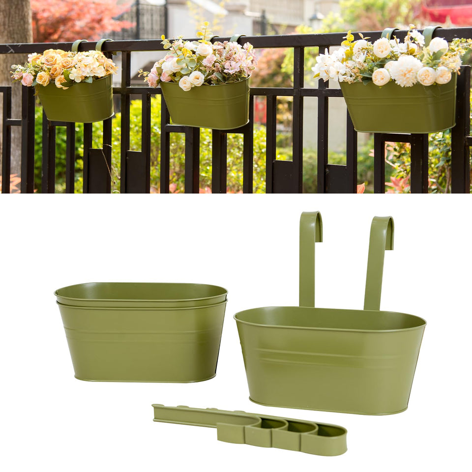 pansparade railing hanging flower pot on balcony rail for vibrant decoration and proper drainage