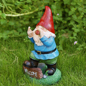 Panven Gnomes Garden Decor 13.5-inch tall statue enhances curb appeal.