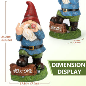 Panven Gnomes Garden Decor Hand-painted detail highlights vibrant, natural colors.