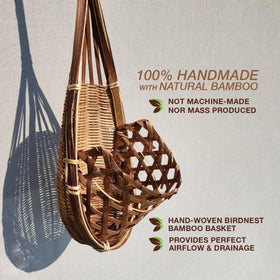 PANWA Thai bamboo basket with handwoven texture ideal for garden walls and charm.