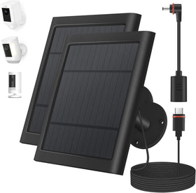 Paodekua solar charger panel powering Ring Spotlight in sunny conditions