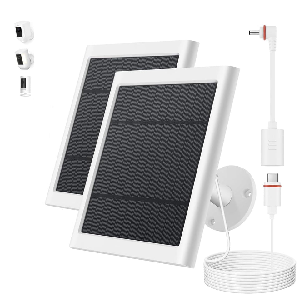 Paodekua solar panel for Ring Camera in setup mode for sunlight charging.