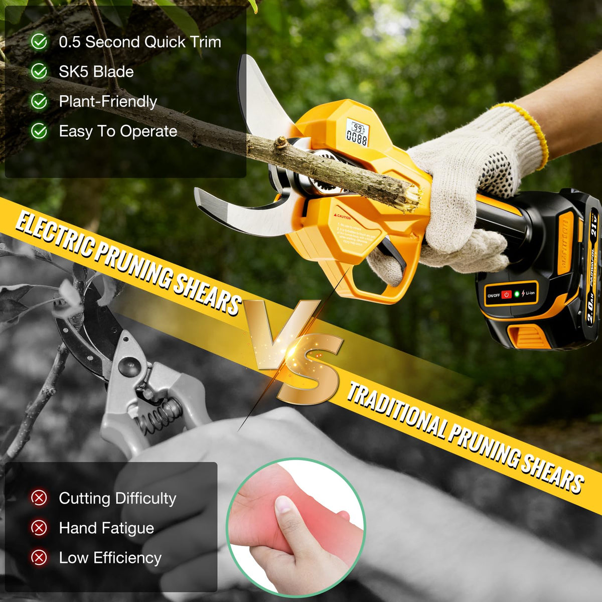 Ergonomic anti-slip handle of PAOWAFOL for comfortable grip