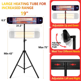 Paraheeter infrared patio heater ceiling mount for overhead heat during gatherings