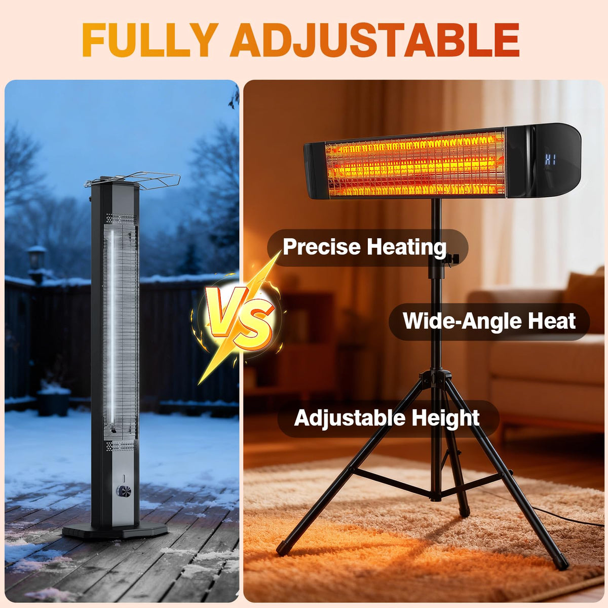 Paraheeter weatherproof IP65 heater ready for outdoor use in rain or cold