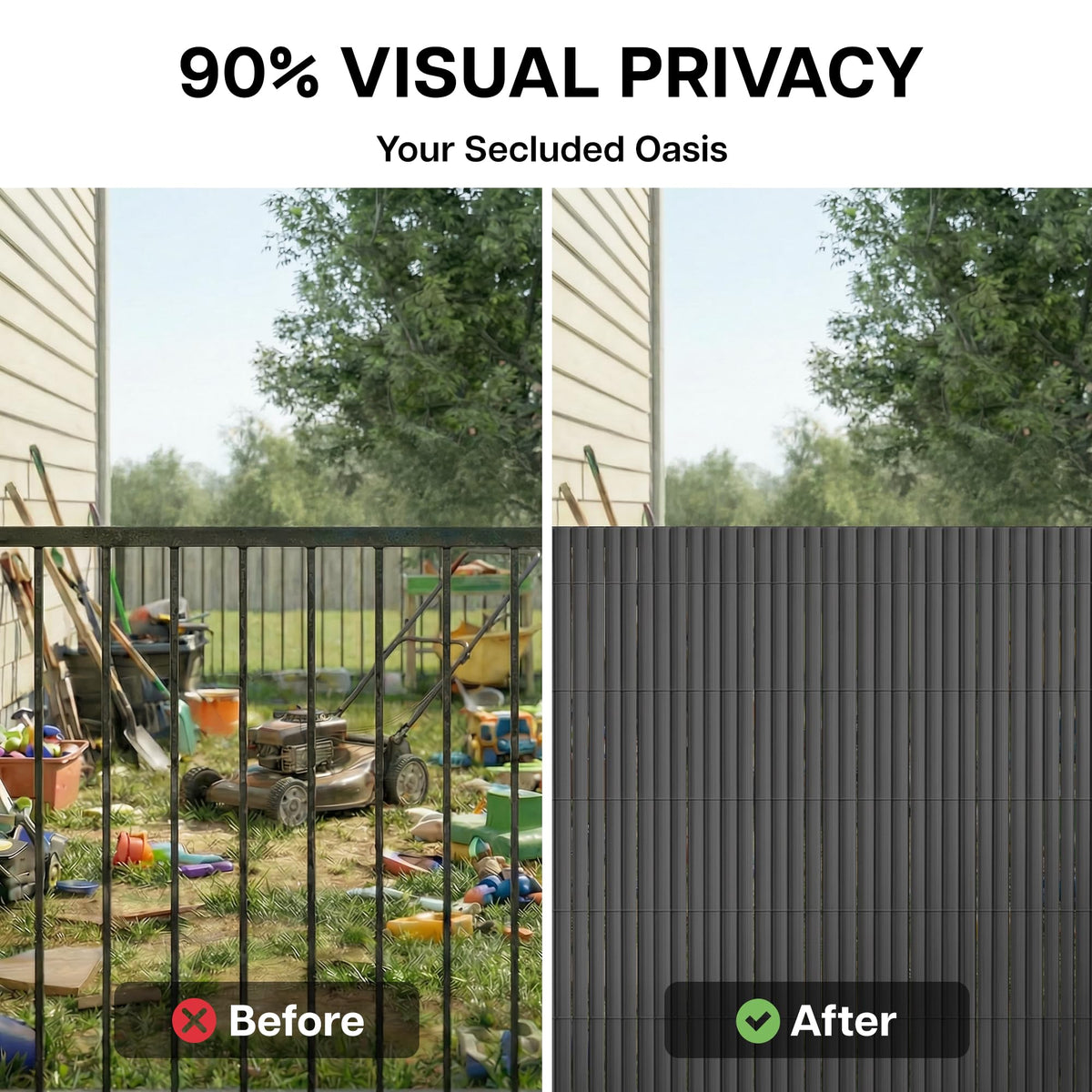 Paramondo privacy screen no-drill installation with zip ties for quick privacy upgrades