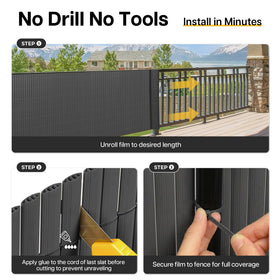 Paramondo PVC screen demonstrates wind resistance when mounted along patios