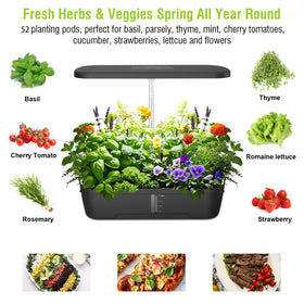 PARAQUIP 52-Pod hydroponics with clear digital display for precise timer-driven care