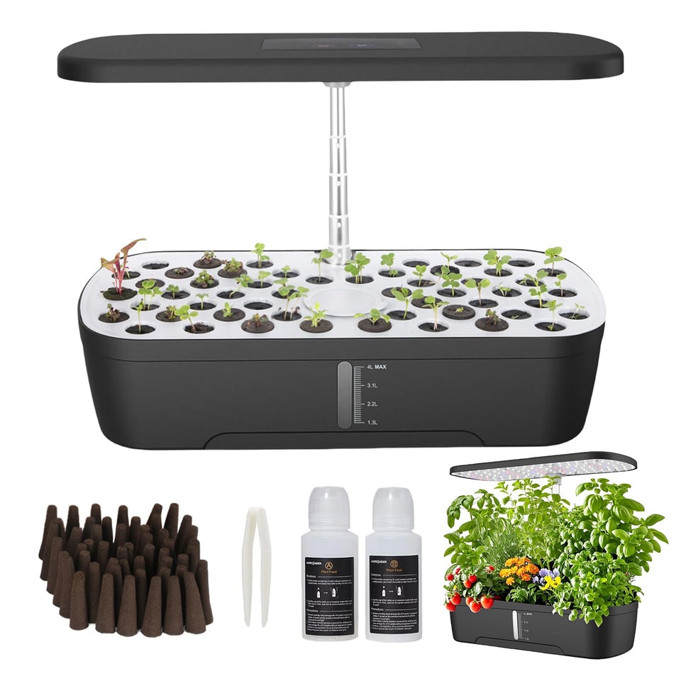PARAQUIP 52-Pod hydroponics front view for year-round indoor herb gardening