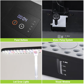 PARAQUIP 52-Pod hydroponics water tank highlights large capacity
