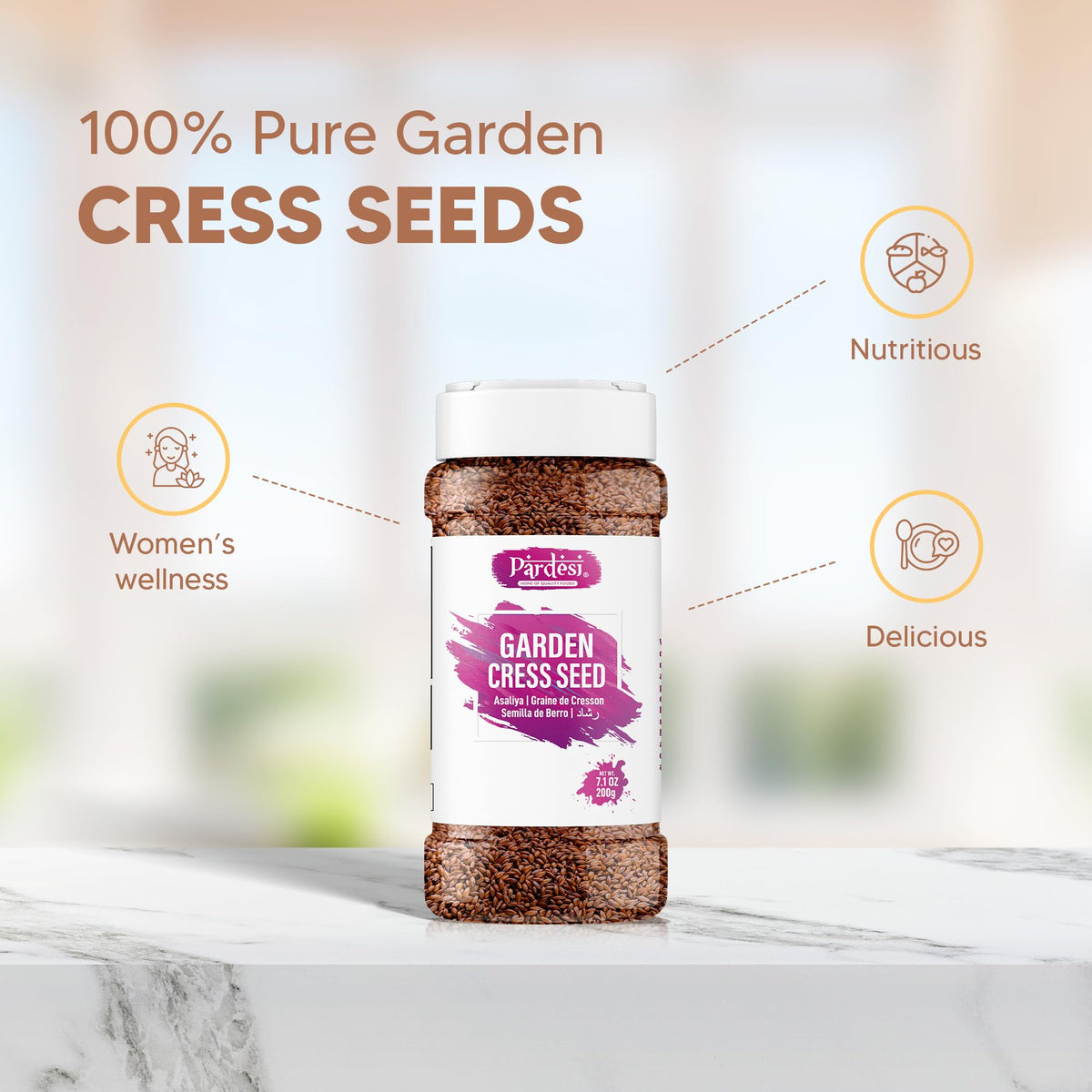 Pardesi Halim seeds added to smoothies for extra nutrients and crunch.