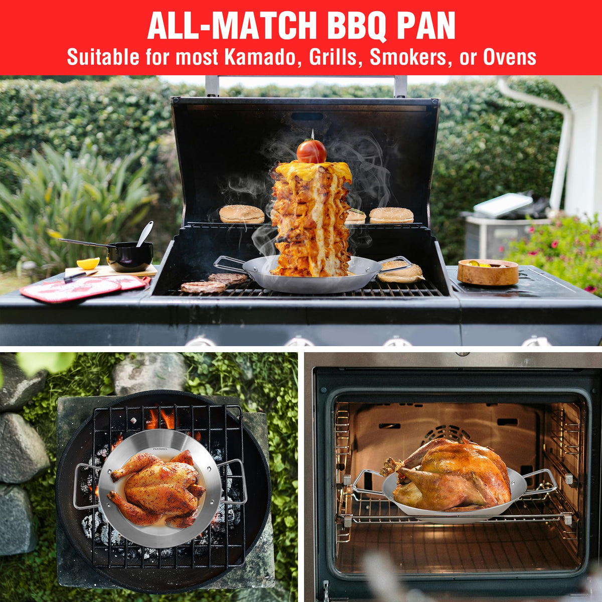 PARGRILL Al Pastor Skewer Stand polished finish is easy to clean after grilling