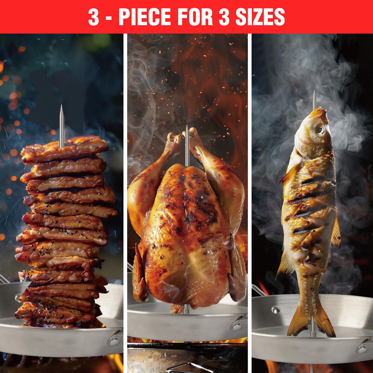 PARGRILL Al Pastor Skewer Stand quick clockwise installation for secure fit