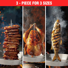 PARGRILL Al Pastor Skewer Stand quick clockwise installation for secure fit