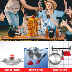 PARGRILL Al Pastor Skewer Stand wall hanging capability saves kitchen space
