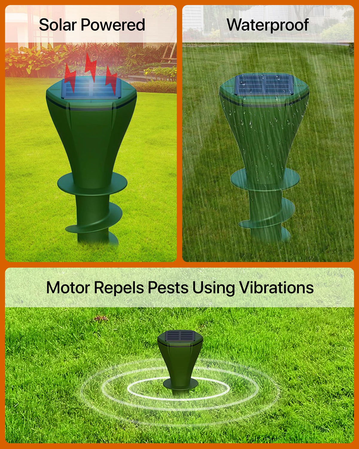 Parquet stake placed deep in soil delivers stronger ground contact.